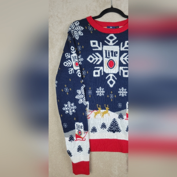 Miller Light Ugly Christmas Sweater Size Small - Picture 2 of 16